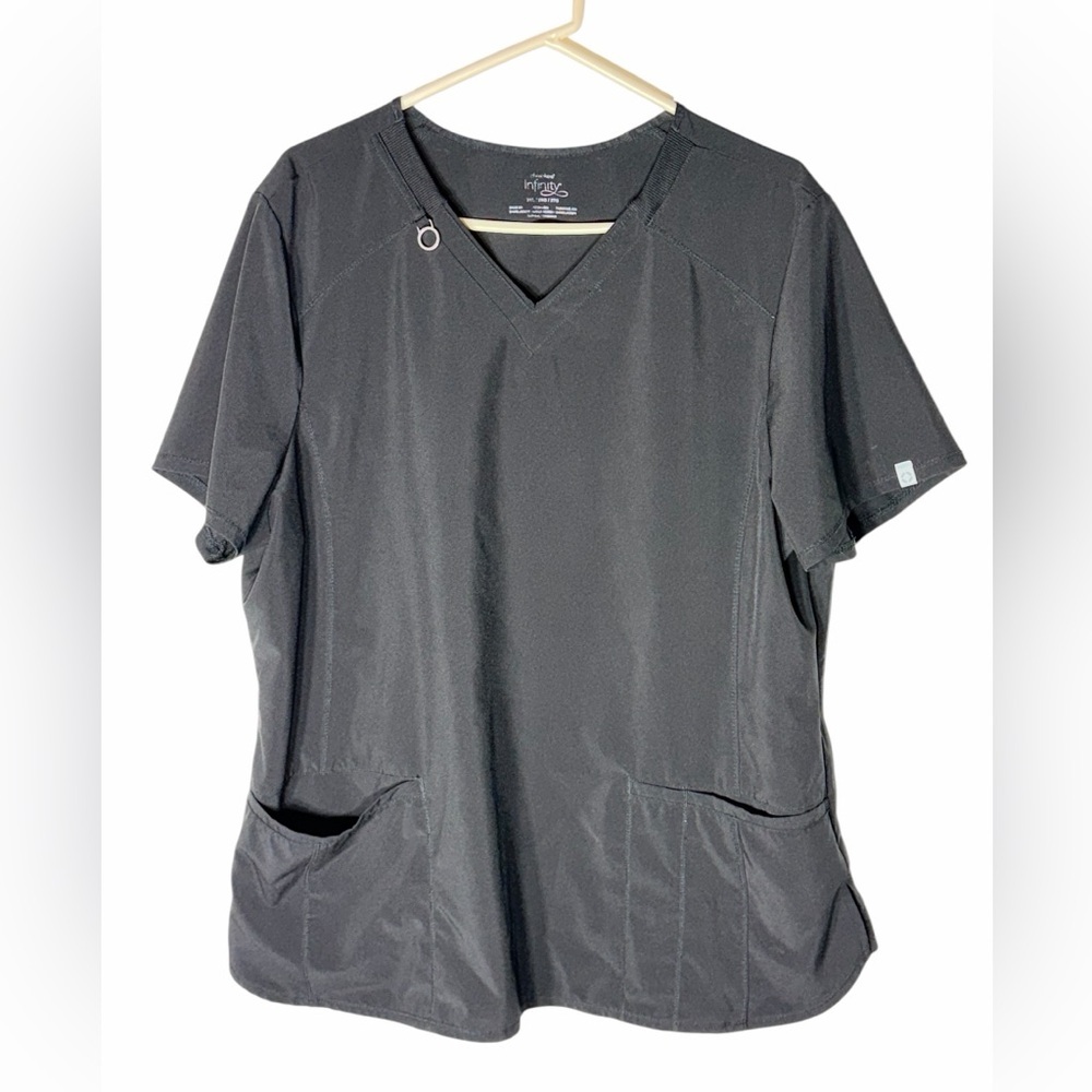 Cherokee Infinity Black Short Sleeve Women's Scrub Top XX-Large